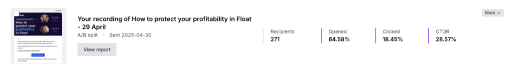 Screenshot of emails from How to protect your profitability in float
